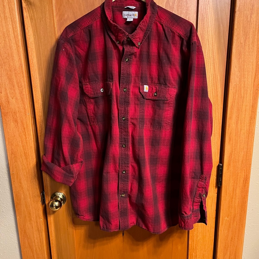 Carhartt Red Plaid Relaxed Fit Shirt